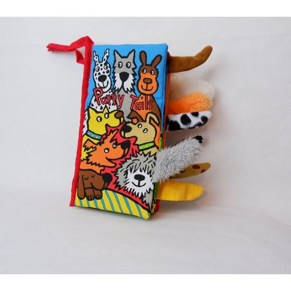 Jellycat Baby Toddler Puppy Tails Crinkle Soft Book Toy - Picture 1 of 11